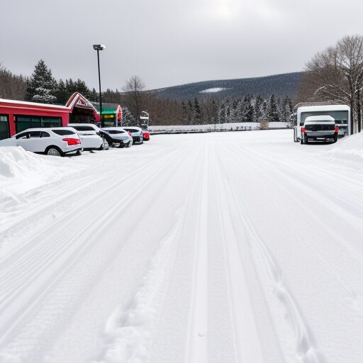 Parking lot cleared of snow